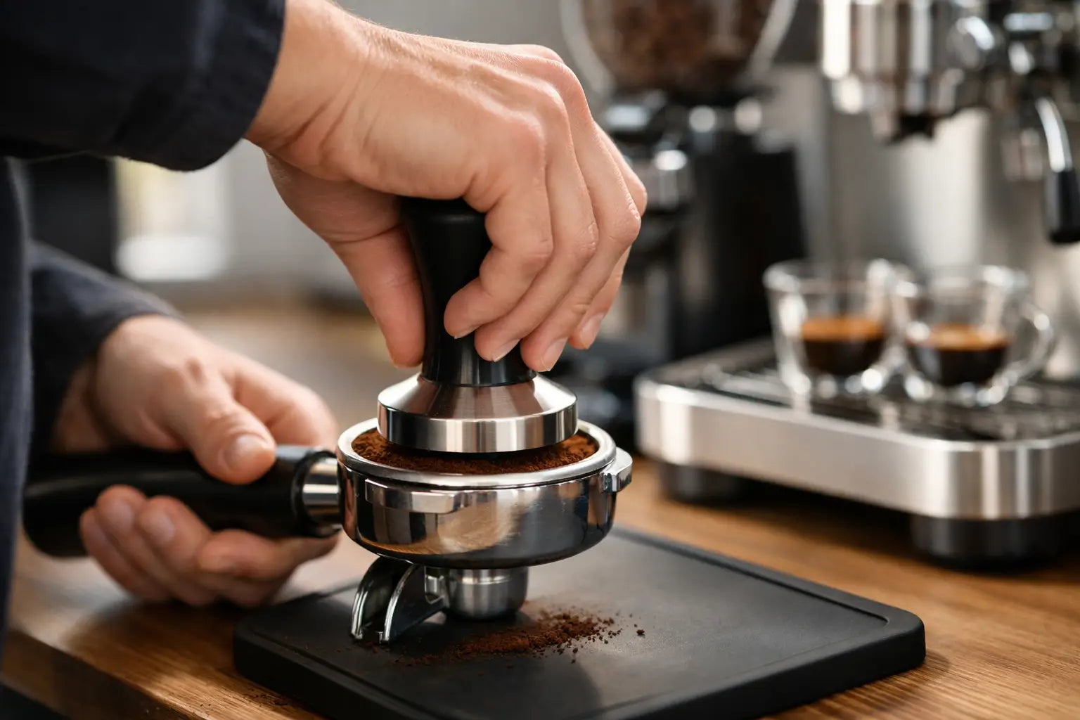 Espresso Tamper richtig anwenden zuhause