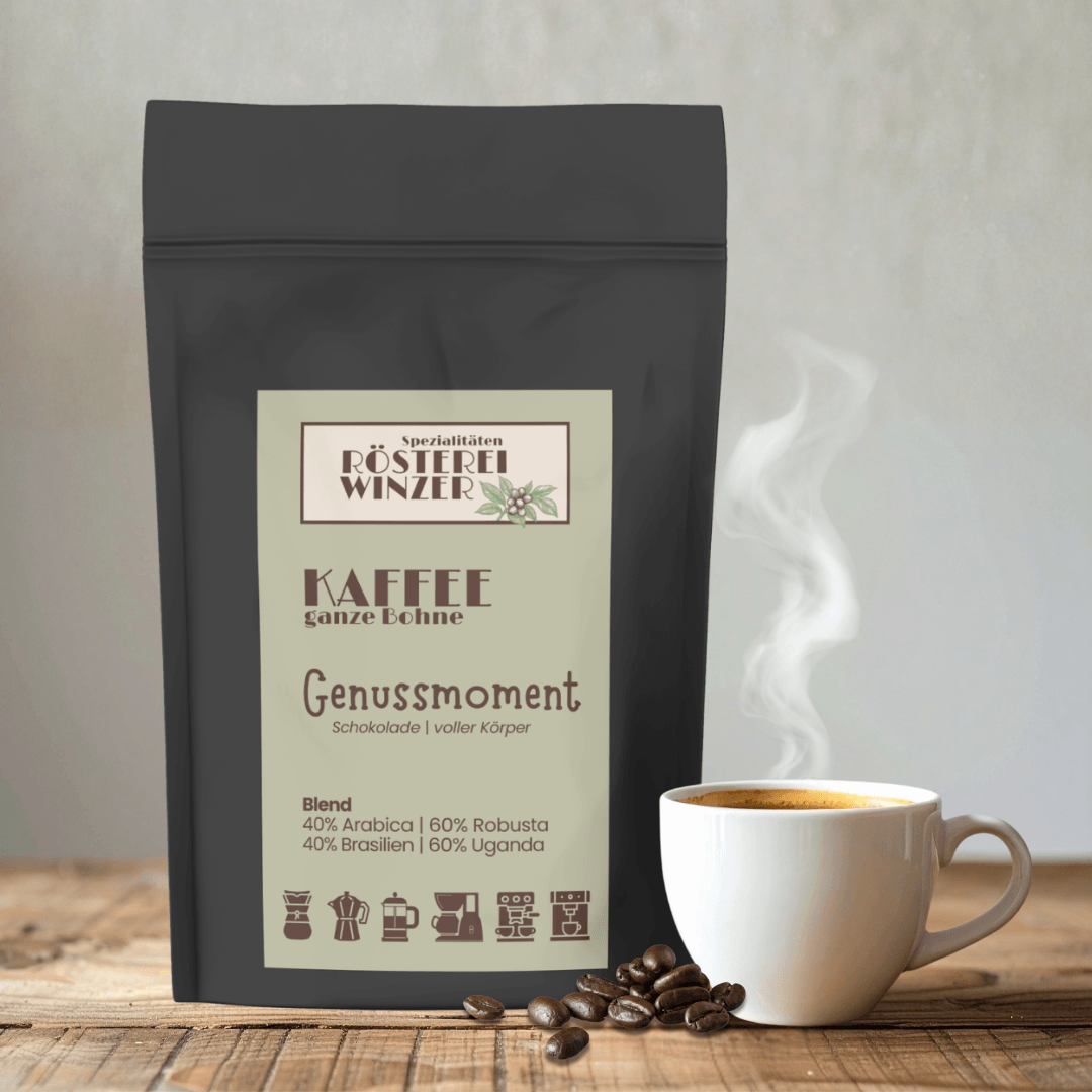Genussmoment Blend aus Arabica und Robusta, Schokolade und Röstaromen