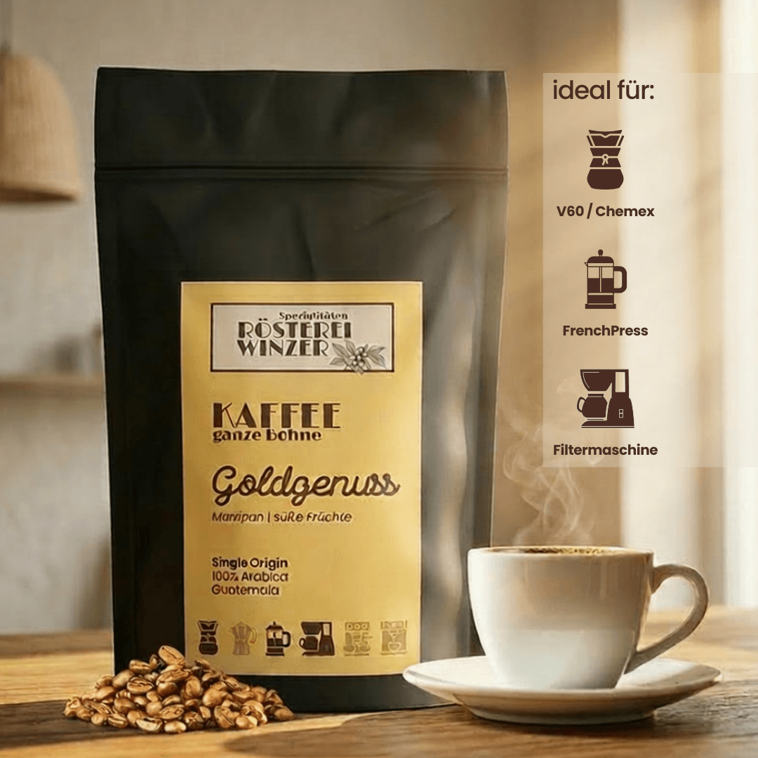 Spezialtäten Rösterei Winzer, ganze Bohnen kaufen, Zubereitungsempfehlung, ideal für Filter, V60, Chemex, French Press