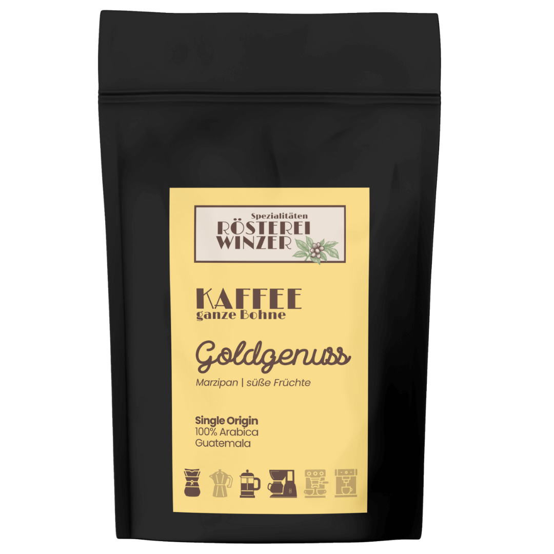 Goldgenuss, Guatemala, ganze Bohnen, Marzipan und süße Früchte