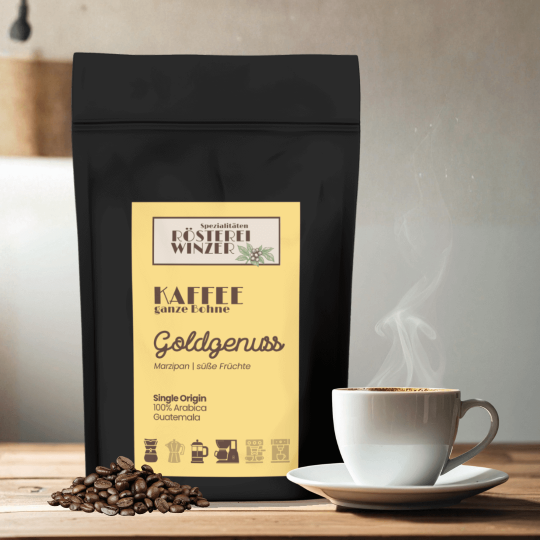 Goldgenuss 100% Arabica aus Guatemala, ganze Bohnen, süße Früchte