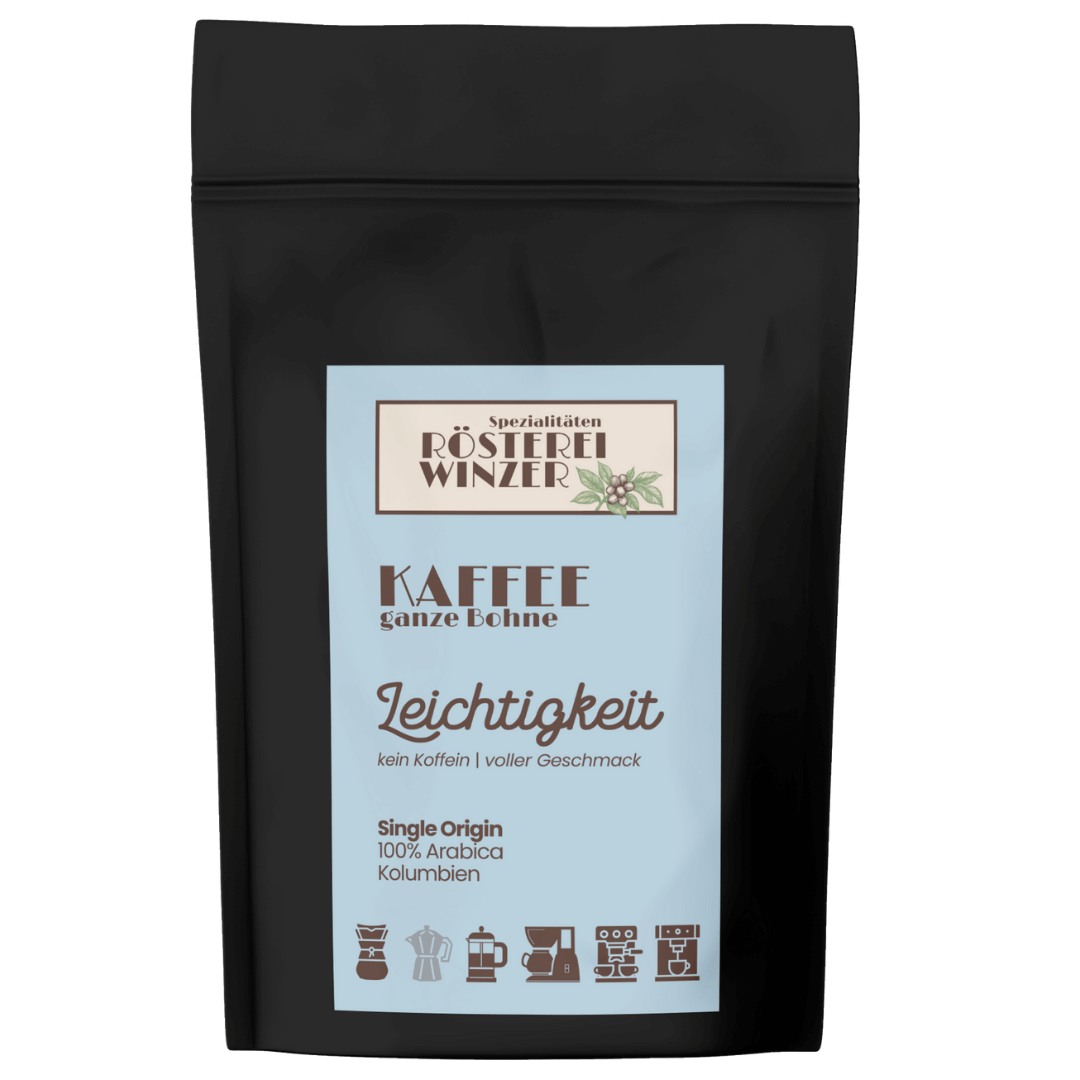 Leichtigkeit, Koffeinfreien Arabica Kaffee aus Kolumbien kaufen, ganze Bohne, Schokolade und Röstaromen