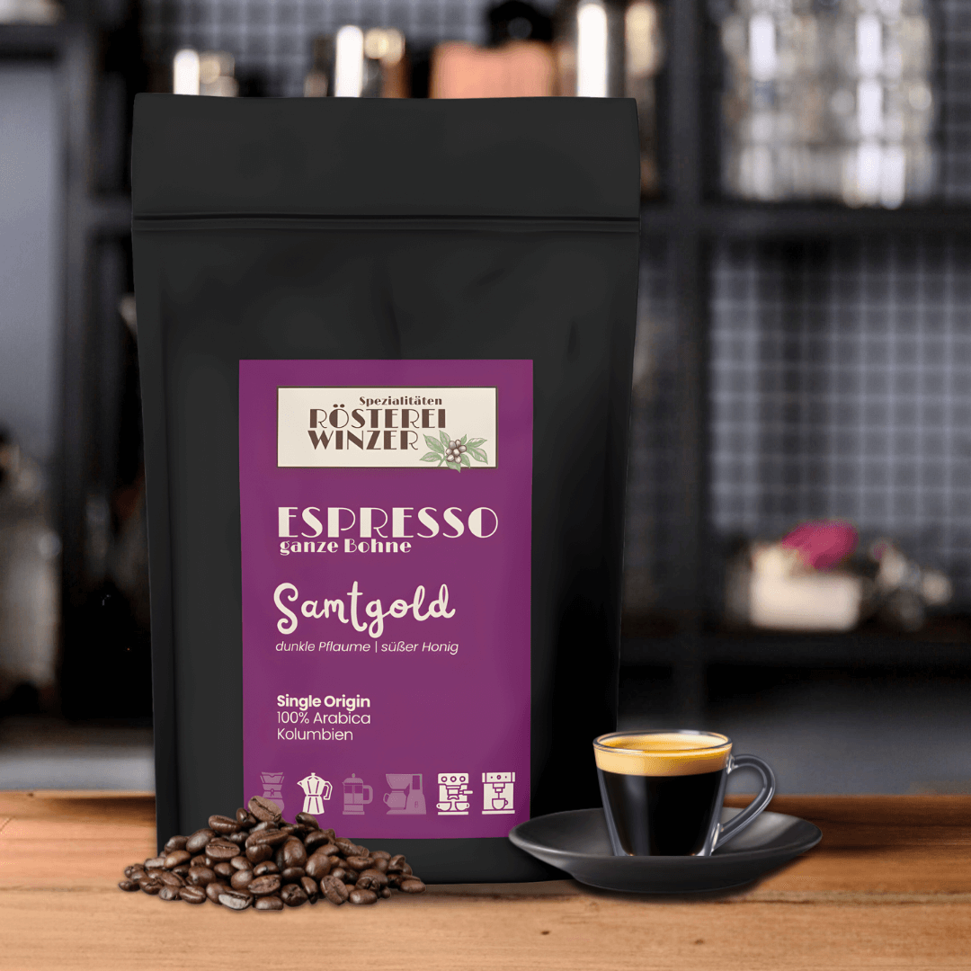 Samtgold - Fruchtiger Espresso aus Kolumbien für Genießer kaufen, die etwas Besonderes suchen