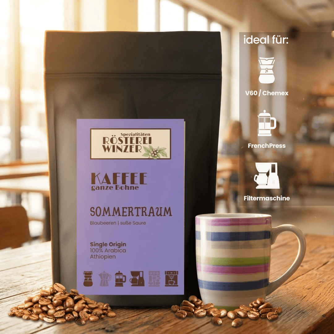 Spezialtäten Rösterei Winzer, ganze Bohnen kaufen, Zubereitungsempfehlung, ideal für Filter, V60, Chemex, French Press