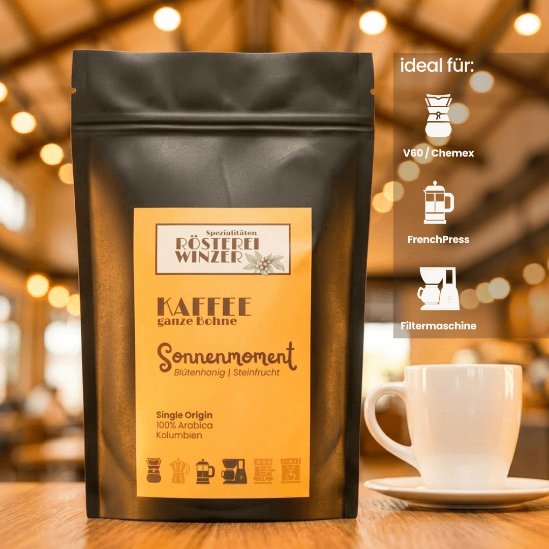 Spezialtäten Rösterei Winzer, ganze Bohnen kaufen, Zubereitungsempfehlung, ideal für Filter, V60, Chemex, French Press