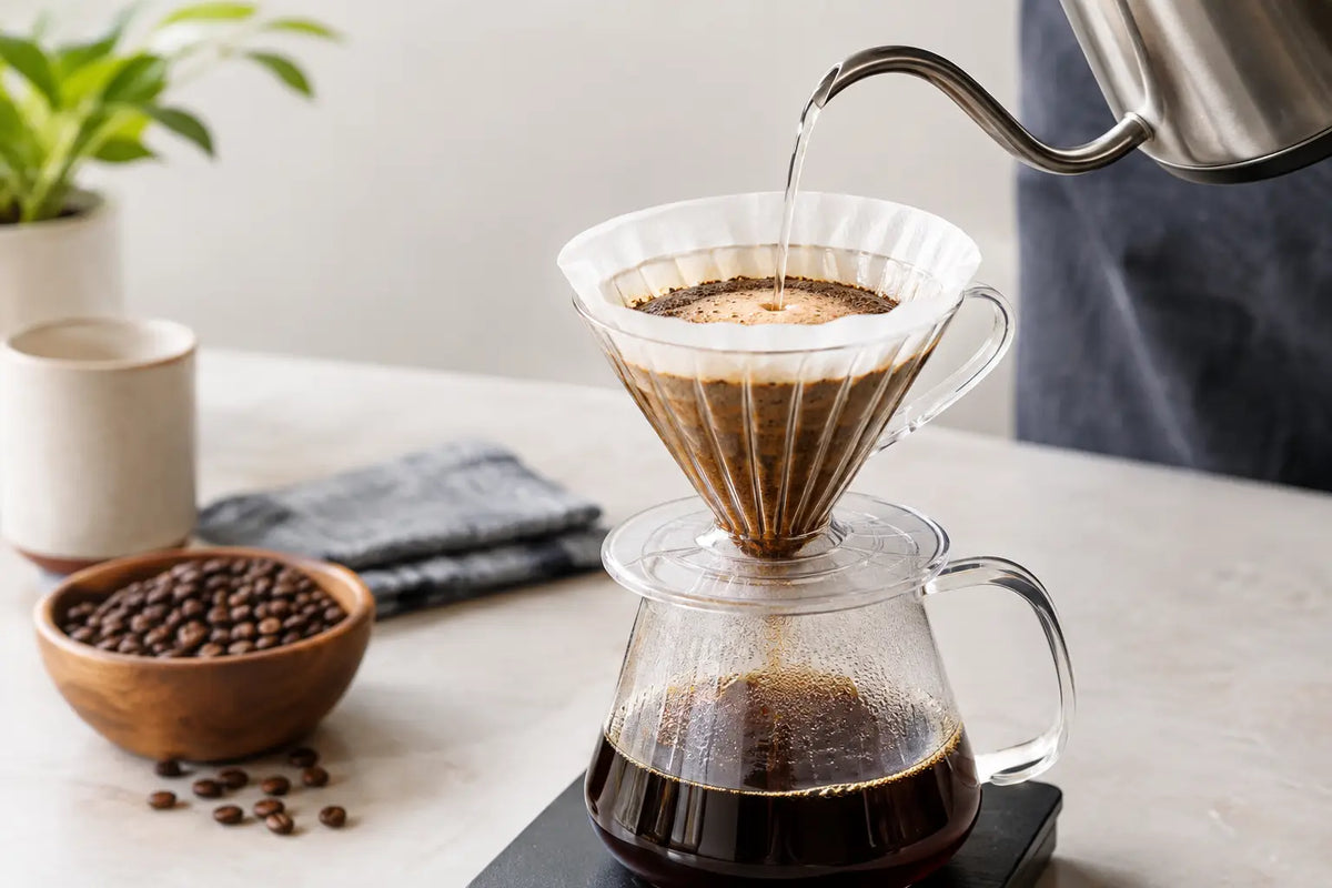 Filterkaffee im Handaufguss gleichmäßig aufgießen