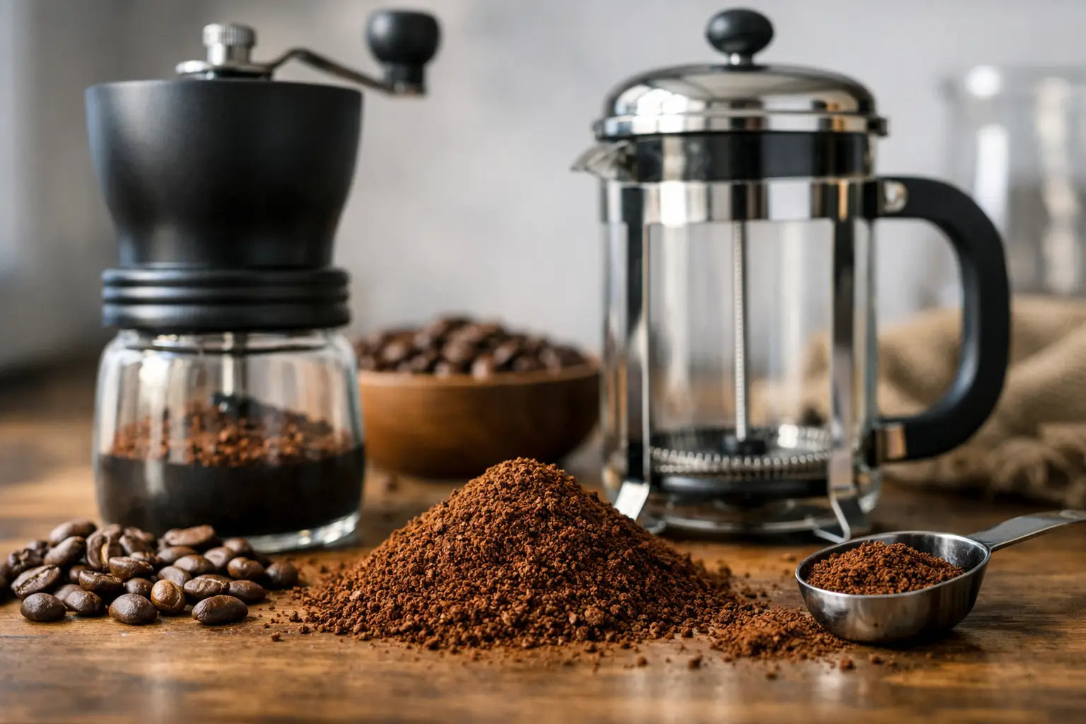 Kaffeebohnen für French Press richtig mahlen