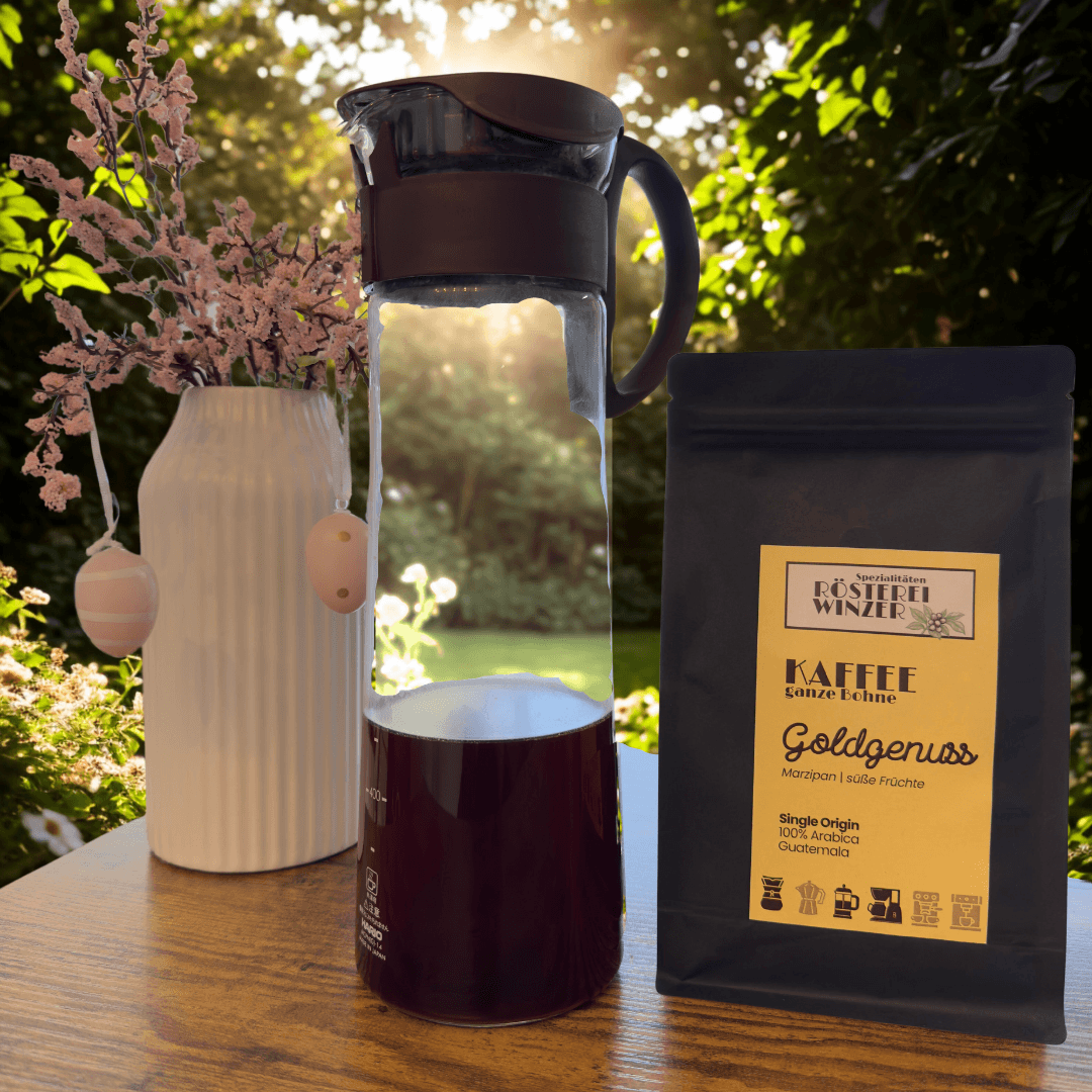 Rösterei Winzer, Cold Brew Set Goldgenuss, weicher, süßer Coldbrew für daheim
