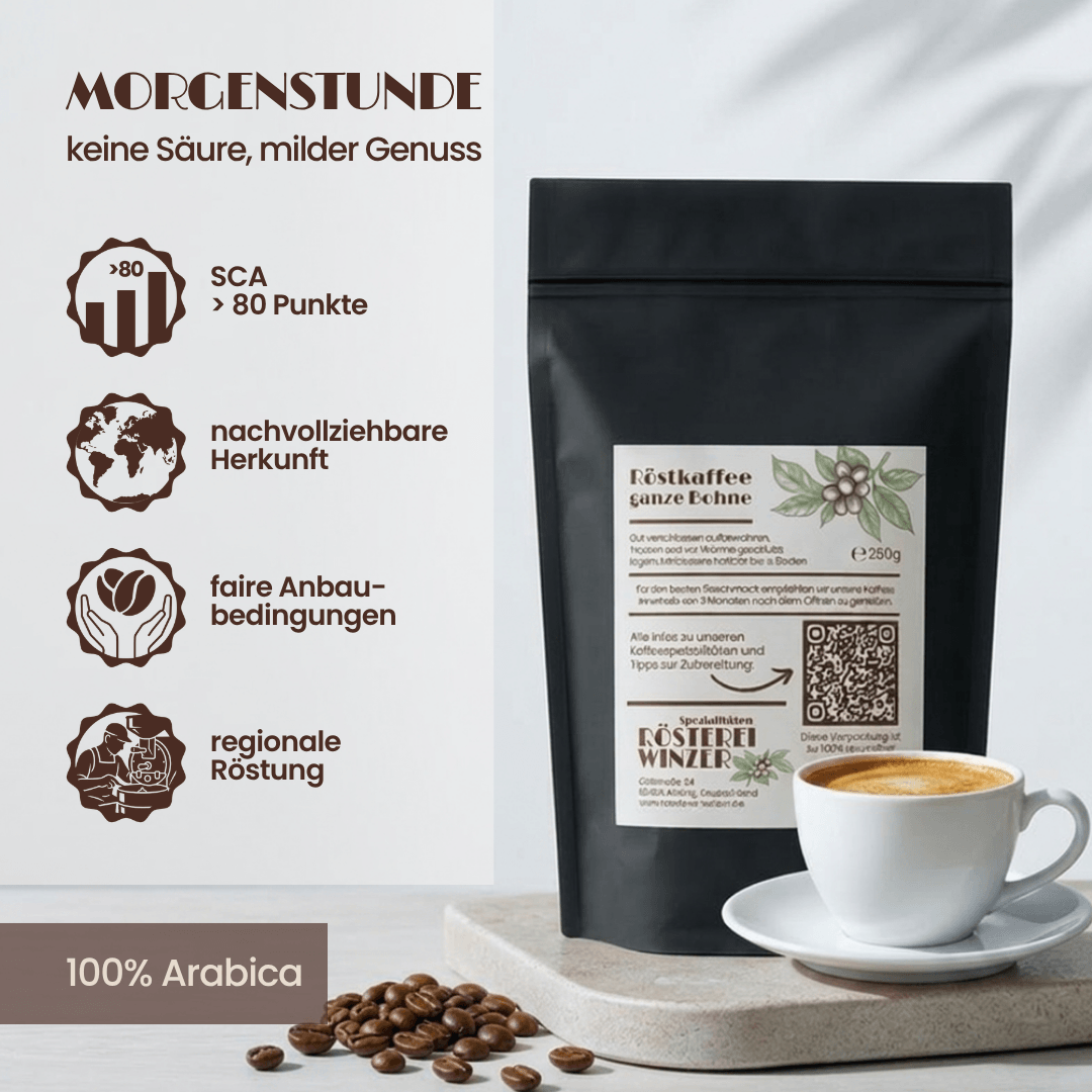 Spezialitäten Kaffee, ganze Bohne, 250g kaufen, Rösterei Winzer, Brasilien, mild, keine Säure