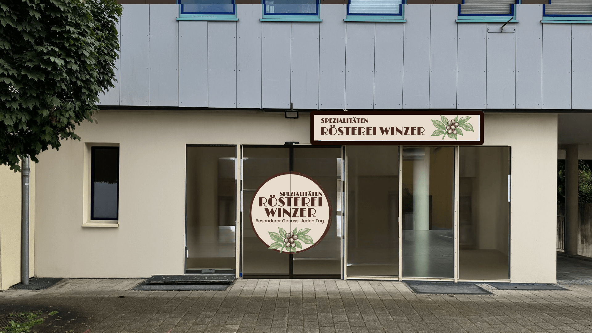 Die Filiale der Spezialitäten Rösterei Winzer in der Fußgängerzone Freilassing.